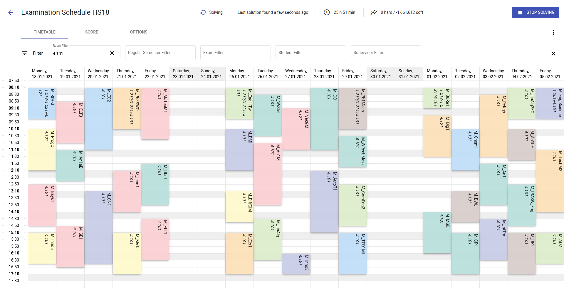 Automation of the OST-RJ Examination Scheduling (Bachelor Thesis)